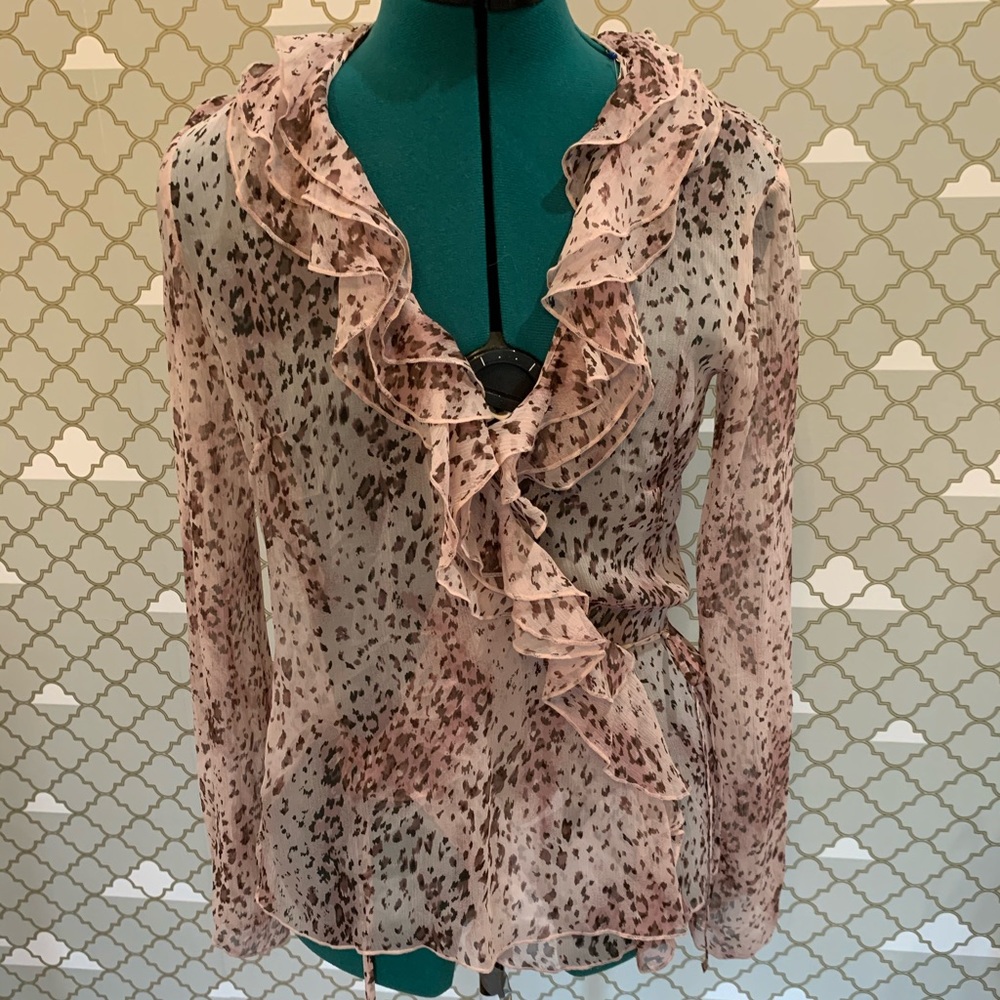 Animal print silk blouse